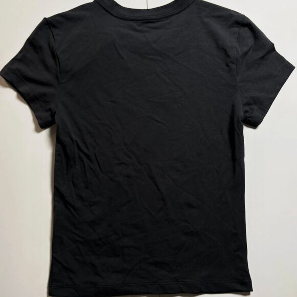 Nike Sportswear Women XS Chill Knit Cropped Tee Off Noir Graphic Tee Slim Fit - Picture 6 of 8